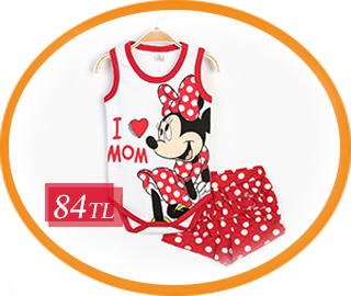  - Disney MINNIE MOUSE Bebek Çıtçıtlı Takım