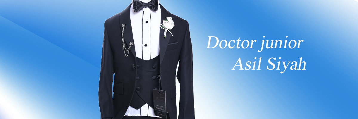 Doctor junior - Doctor junior Siyah Cocuk Smokin Takim Elbise