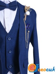 İndigo mavi Çocuk Takım Elbise - Thumbnail