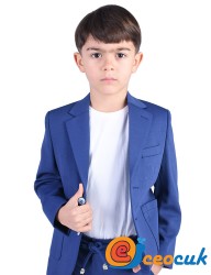 İndigo Mavi Jogger Bağcıklı Pantolon Çocuk Takım Elbise - Thumbnail