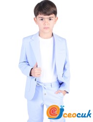 Jogger Bağcıklı Buz Mavi Pantolon Çocuk Takım Elbise - Thumbnail