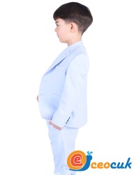 Jogger Bağcıklı Buz Mavi Pantolon Çocuk Takım Elbise - Thumbnail