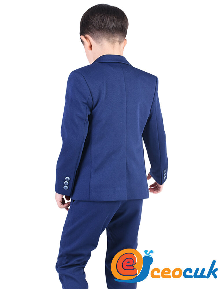 Lacivert Jogger Bağcıklı Pantolon Çocuk Takım Elbise - 3