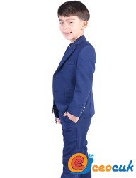 Lacivert Jogger Bağcıklı Pantolon Çocuk Takım Elbise - Thumbnail