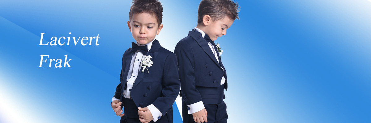  - Lacivert Renk Kuyruklu Çocuk Frak Takım Elbise