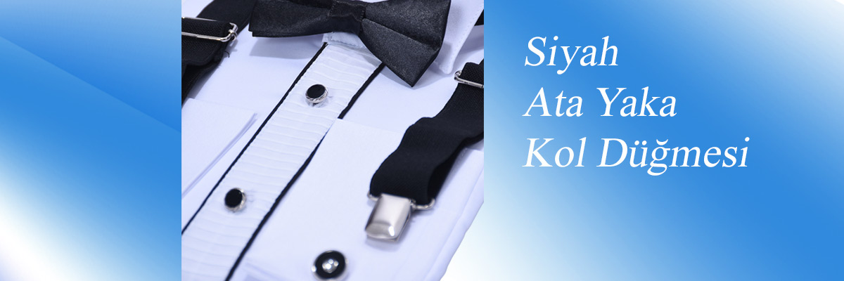  - Siyah Biyeli Askı Papyon Takımlı Ata Yaka Çocuk Gömlek