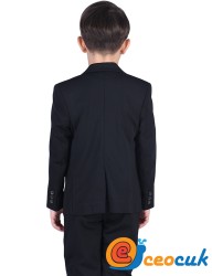 Siyah Jogger Bağcıklı Pantolon Çocuk Takım Elbise - Thumbnail