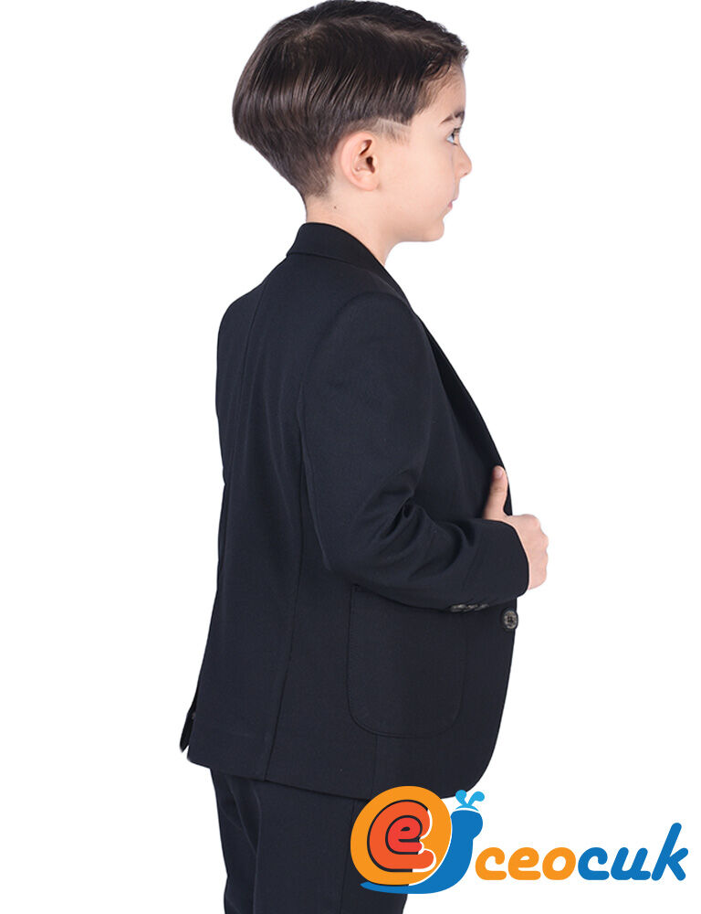 Siyah Jogger Bağcıklı Pantolon Çocuk Takım Elbise - 5
