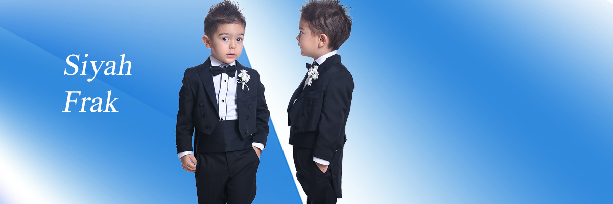  - Siyah Renk Kuyruklu Çocuk Frak Takım Elbise