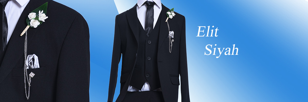 ceocuk - Siyah Renk Yelekli Çocuk Takım Elbise